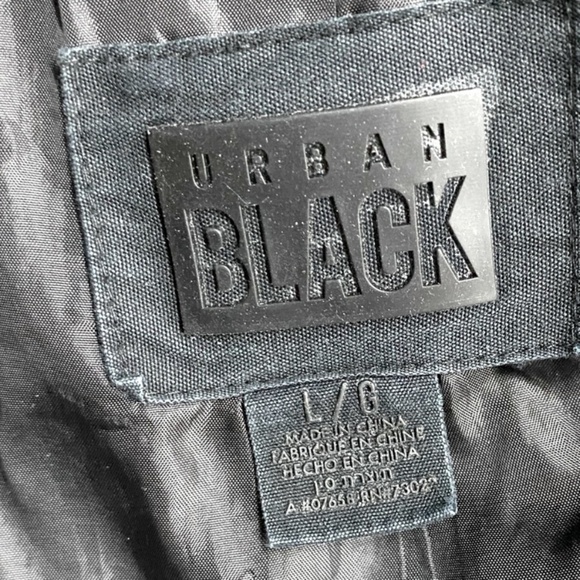 Urban Black Canvas Zip Up Pea Coat L - Picture 3 of 14